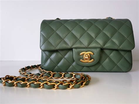 chanel emerald green bag|olive green chanel bag.